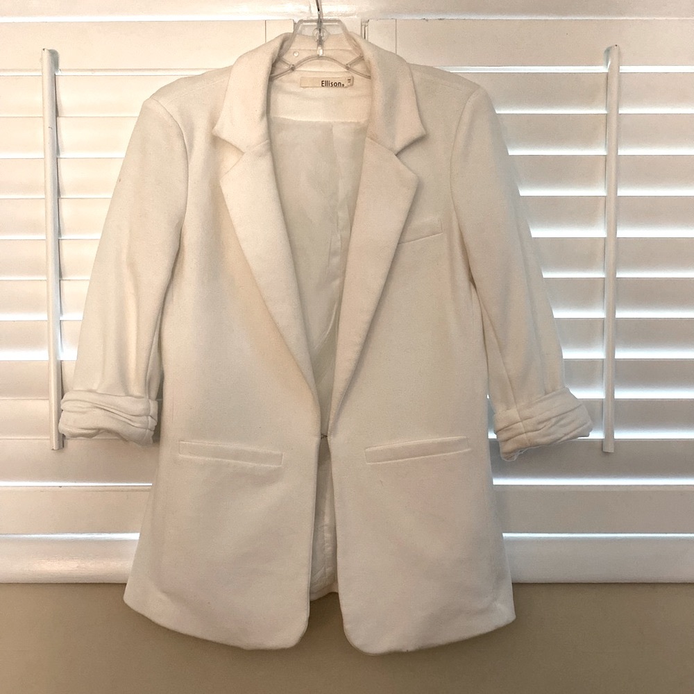 SALE! White Cotton Blazer